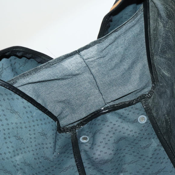 SAINT LAURENT Boston Bag PVC Leather Black Brown Auth bs31406