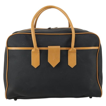 SAINT LAURENT Boston Bag PVC Leather Black Brown Auth bs31406 - 0