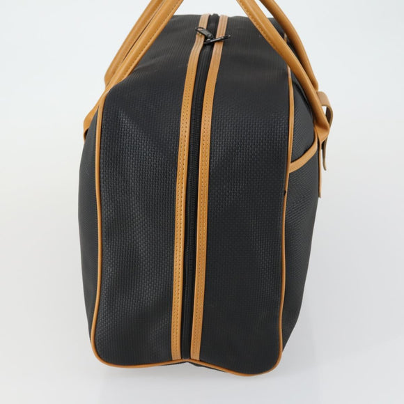 SAINT LAURENT Boston Bag PVC Leather Black Brown Auth bs31406