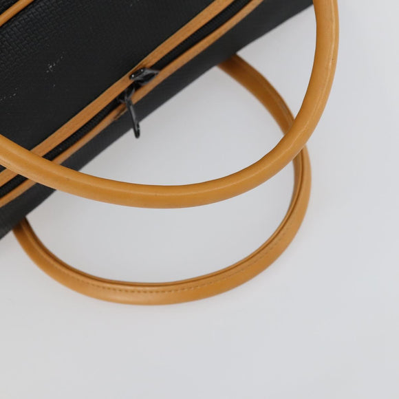 SAINT LAURENT Boston Bag PVC Leather Black Brown Auth bs31406