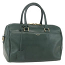 SAINT LAURENT Baby Duffel Hand Bag Leather Green Gold 322049 Auth bs31407-1
