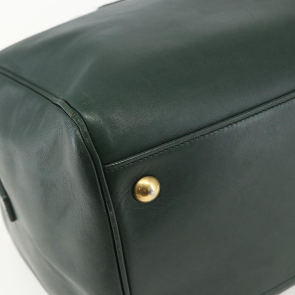SAINT LAURENT Baby Duffel Hand Bag Leather Green Gold 322049 Auth bs31407