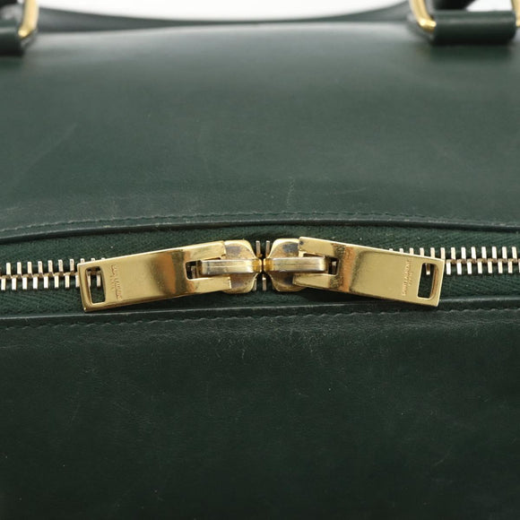 SAINT LAURENT Baby Duffel Hand Bag Leather Green Gold 322049 Auth bs31407