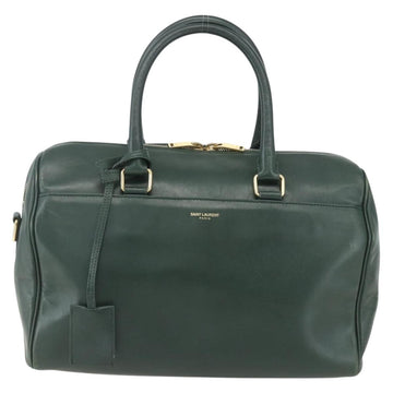 SAINT LAURENT Baby Duffel Hand Bag Leather Green Gold 322049 Auth bs31407 - 0