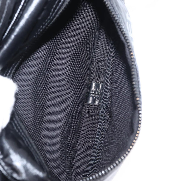 SAINT LAURENT Waist Bag Nylon Black White Auth bs31408