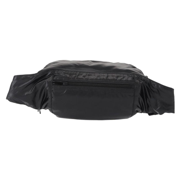 SAINT LAURENT Waist Bag Nylon Black White Auth bs31408