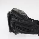 SAINT LAURENT Waist Bag Nylon Black White Auth bs31408-4