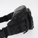 SAINT LAURENT Waist Bag Nylon Black White Auth bs31408-5