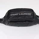SAINT LAURENT Waist Bag Nylon Black White Auth bs31408-9