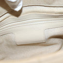 BVLGARI Chandra Hand Bag Leather Canvas Beige Brown Auth bs31410-16