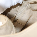 BVLGARI Chandra Hand Bag Leather Canvas Beige Brown Auth bs31410-20