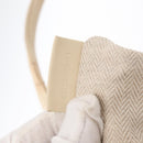 BVLGARI Chandra Hand Bag Leather Canvas Beige Brown Auth bs31410-22