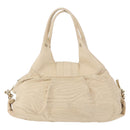 BVLGARI Chandra Hand Bag Leather Canvas Beige Brown Auth bs31410-3