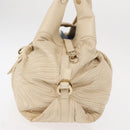 BVLGARI Chandra Hand Bag Leather Canvas Beige Brown Auth bs31410-4