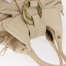 BVLGARI Chandra Hand Bag Leather Canvas Beige Brown Auth bs31410-6