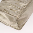Miu Miu Matelasse Chain Shoulder Bag Leather Champagne Gold Silver Auth bs31411-15