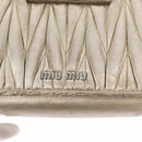 Miu Miu Matelasse Chain Shoulder Bag Leather Champagne Gold Silver Auth bs31411-17
