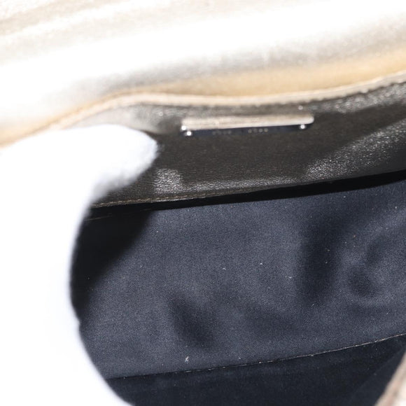 Miu Miu Matelasse Chain Shoulder Bag Leather Champagne Gold Silver Auth bs31411