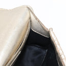 Miu Miu Matelasse Chain Shoulder Bag Leather Champagne Gold Silver Auth bs31411-20