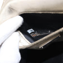 Miu Miu Matelasse Chain Shoulder Bag Leather Champagne Gold Silver Auth bs31411-12