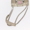 Miu Miu Matelasse Chain Shoulder Bag Leather Champagne Gold Silver Auth bs31411-7