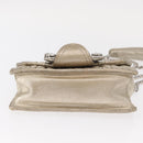 Miu Miu Matelasse Chain Shoulder Bag Leather Champagne Gold Silver Auth bs31411-5
