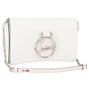 Christian Louboutin Chain Shoulder Bag Leather White Silver Auth bs31412V-1