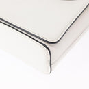 Christian Louboutin Chain Shoulder Bag Leather White Silver Auth bs31412V-10