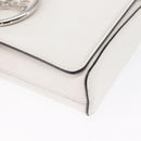 Christian Louboutin Chain Shoulder Bag Leather White Silver Auth bs31412V-11