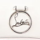 Christian Louboutin Chain Shoulder Bag Leather White Silver Auth bs31412V-14