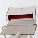 Christian Louboutin Chain Shoulder Bag Leather White Silver Auth bs31412V-15