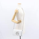 Christian Louboutin Chain Shoulder Bag Leather White Silver Auth bs31412V-21