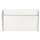 Christian Louboutin Chain Shoulder Bag Leather White Silver Auth bs31412V-3