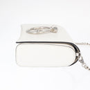 Christian Louboutin Chain Shoulder Bag Leather White Silver Auth bs31412V-4