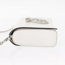 Christian Louboutin Chain Shoulder Bag Leather White Silver Auth bs31412V-5