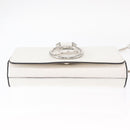 Christian Louboutin Chain Shoulder Bag Leather White Silver Auth bs31412V-9