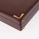 CARTIER Must Line Attache Case Leather Bordeaux Gold Auth bs31413-11
