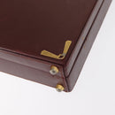 CARTIER Must Line Attache Case Leather Bordeaux Gold Auth bs31413-12