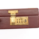 CARTIER Must Line Attache Case Leather Bordeaux Gold Auth bs31413-15