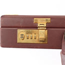 CARTIER Must Line Attache Case Leather Bordeaux Gold Auth bs31413-16