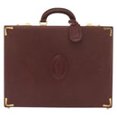 CARTIER Must Line Attache Case Leather Bordeaux Gold Auth bs31413-2