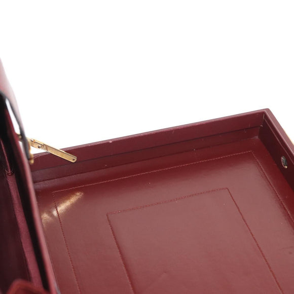 CARTIER Must Line Attache Case Leather Bordeaux Gold Auth bs31413