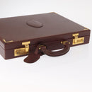 CARTIER Must Line Attache Case Leather Bordeaux Gold Auth bs31413-6