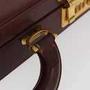 CARTIER Must Line Attache Case Leather Bordeaux Gold Auth bs31413-8