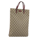 GUCCI GG Supreme Hand Bag PVC Beige Silver 117551 Auth bs31414-1