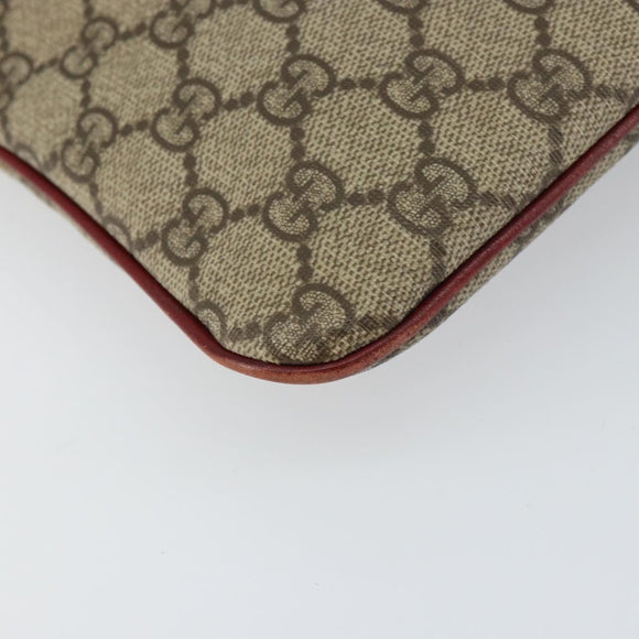 GUCCI GG Supreme Hand Bag PVC Beige Silver 117551 Auth bs31414