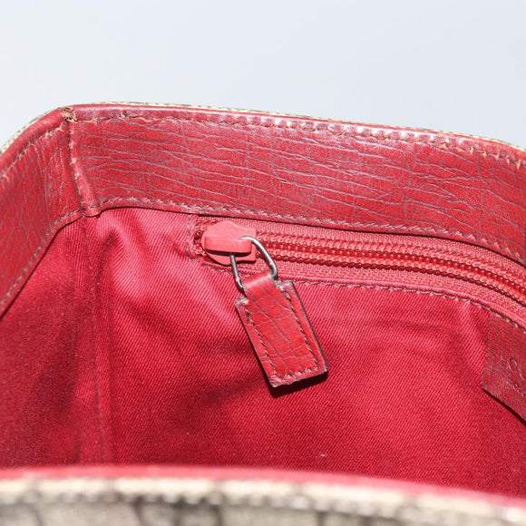 GUCCI GG Supreme Hand Bag PVC Beige Silver 117551 Auth bs31414