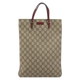 GUCCI GG Supreme Hand Bag PVC Beige Silver 117551 Auth bs31414 - 0