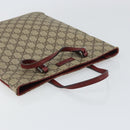 GUCCI GG Supreme Hand Bag PVC Beige Silver 117551 Auth bs31414-6