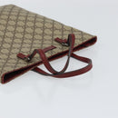 GUCCI GG Supreme Hand Bag PVC Beige Silver 117551 Auth bs31414-7